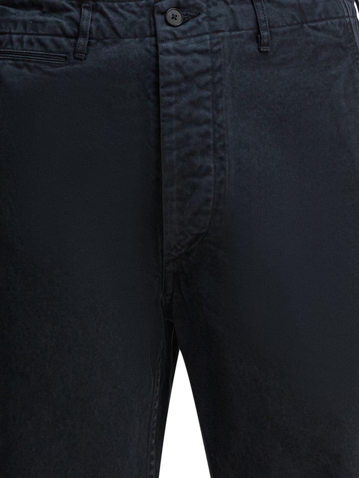 Auralee Cotton Chino Pants Trousers - Black | 73c983f15f4c3128bba19d452121992b4ff2bad3
