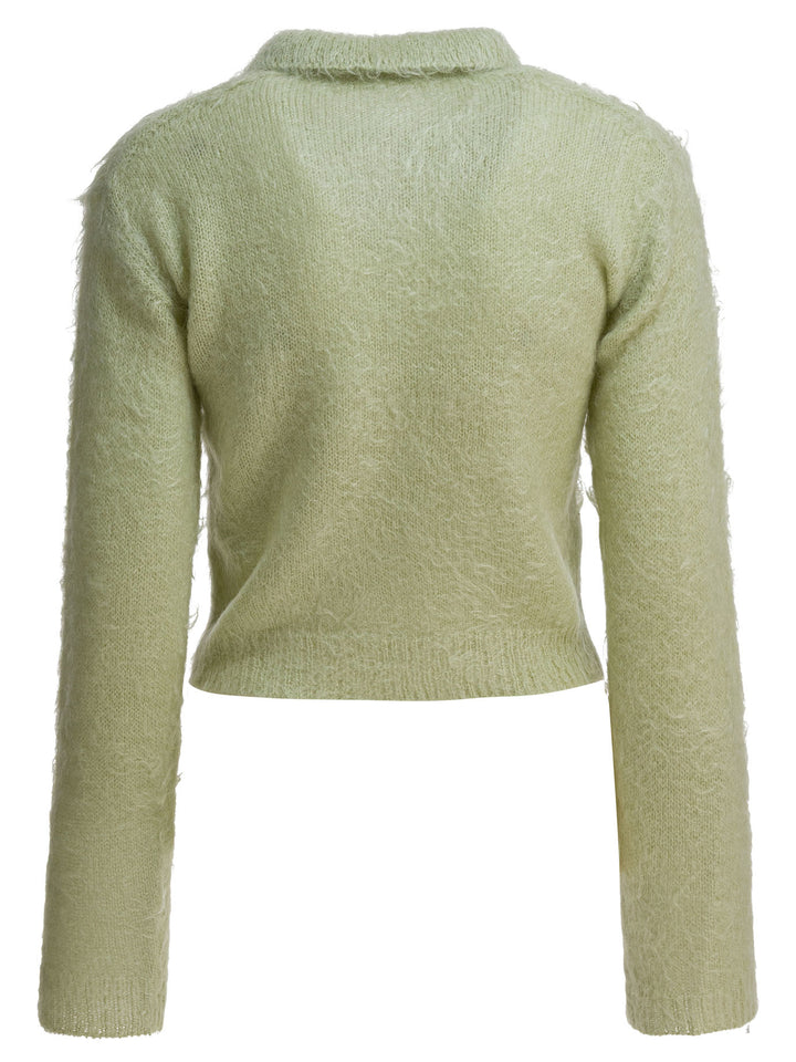 Auralee Mohair And Wool Polo Sweater Knitwear - Green | 837e8f22414814fc7ce83bc7b66d718fb92730c3
