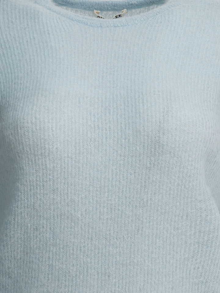 Auralee Alpaca Crewneck Sweater Knitwear - Light blue | b08227efc9b8768b027dad1977391d802fc4eecb