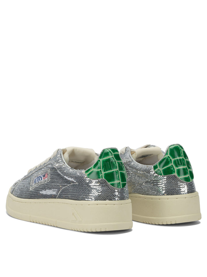 Autry Dallas Low Sparkling Sneakers & Slip-On - Silver | 61d68cd9f3a68e394db0e11d61b0b13144376453
