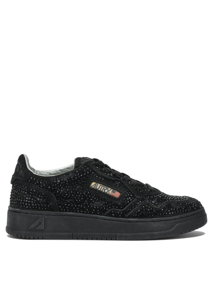 Autry Medalist Low Crystal Sneakers & Slip-On - Black | 97891ae1a52cc4bf274f9178a836da80bded18c5