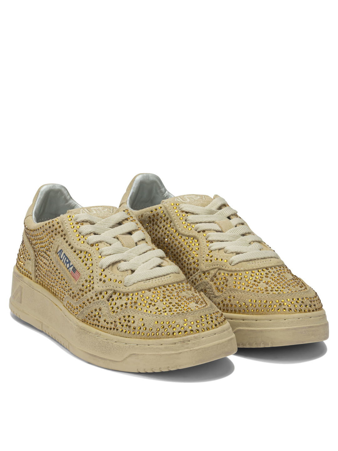 Autry Medalist Low Crystal Sneakers & Slip-On - Beige | d05cae8060c040e2984bc164c7a4a07a19820ecf
