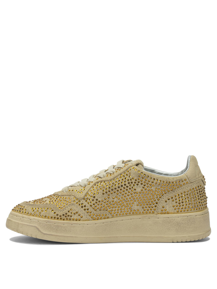 Autry Medalist Low Crystal Sneakers & Slip-On - Beige | 5829408e2150586eacef0ae0e185a60e7019fbac
