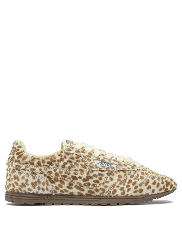 Autry Windspin Low Wom Pony/Nylon Anim/Ivory Sneakers & Slip-On - Beige | 3954720a119073ce5578ae7b741ad141e77aeb79