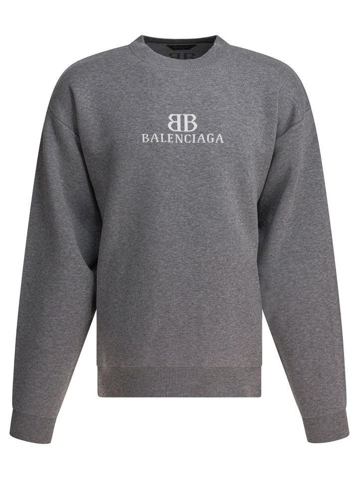 Balenciaga Cotton Crewneck Sweatshirt Sweatshirts - Grey | 35dfa1308ee239cafcb5e6f5be9bd3dbc54b87c5
