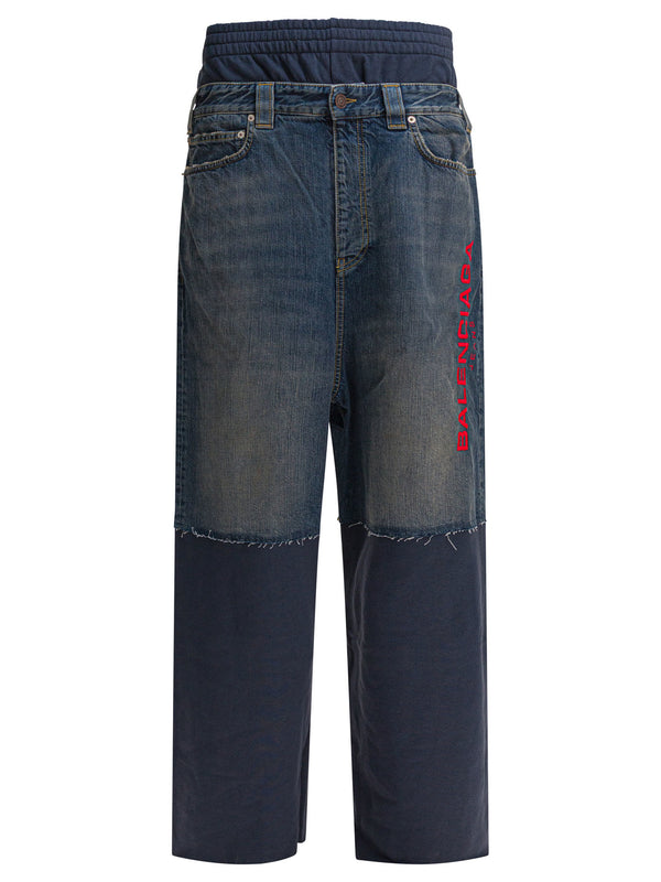 Patched Molleton Jeans Blue
