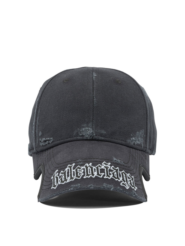 Balenciaga Blackletter Script Hats - Black | 558df746d71121a811c8e3d8fa5f5505c39359bc