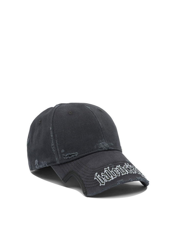 Balenciaga Blackletter Script Hats - Black | a371610dce563ee1e6d8aa4e86fa78d5c42510fd