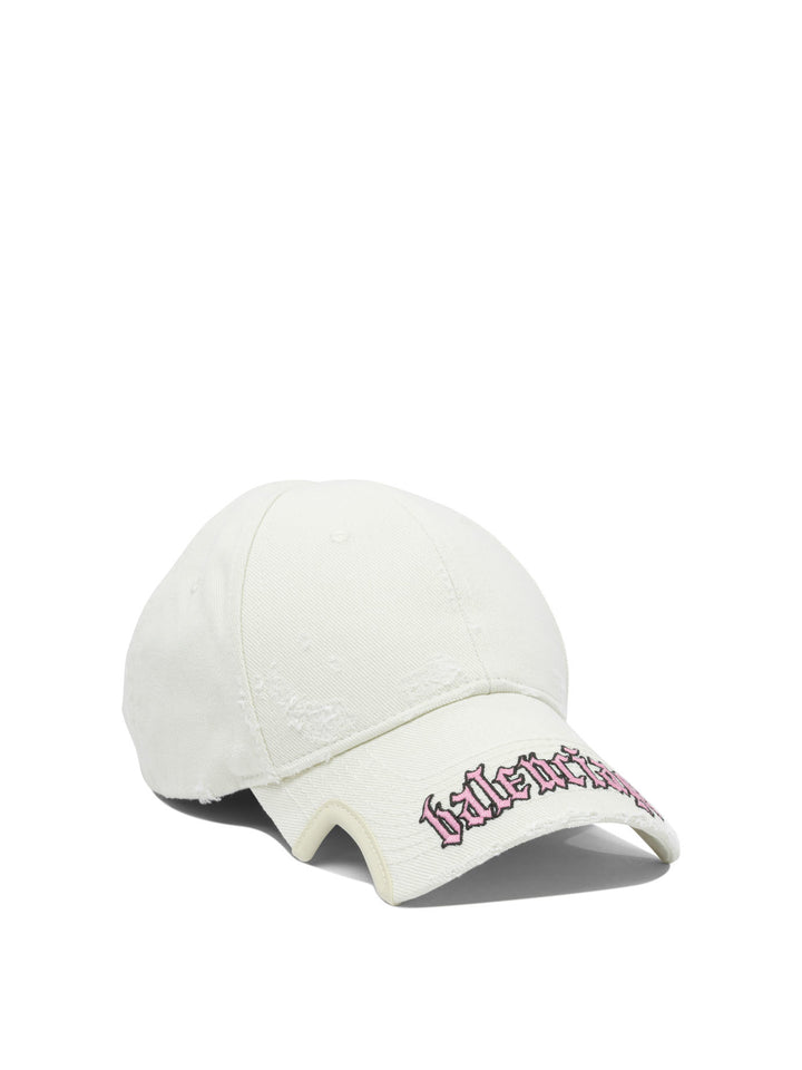 Balenciaga Blackletter Script Hats - White | 2f69be8a89ffc54ccc146d4ea4016124158b1dd3