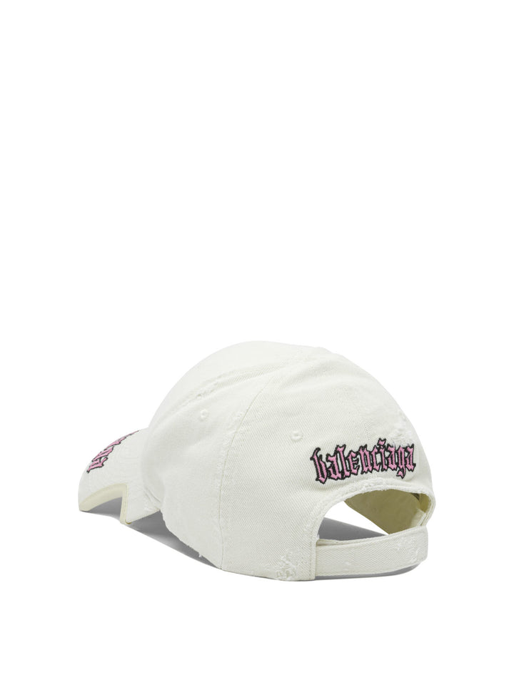 Balenciaga Blackletter Script Hats - White | b70781ad5b9fa4ea2be46ddb9b12151594aeb7d3