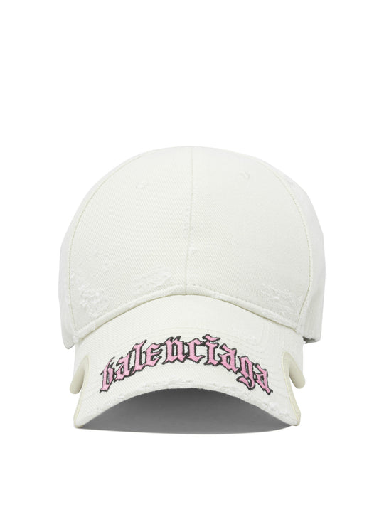 Blackletter Script Hats White