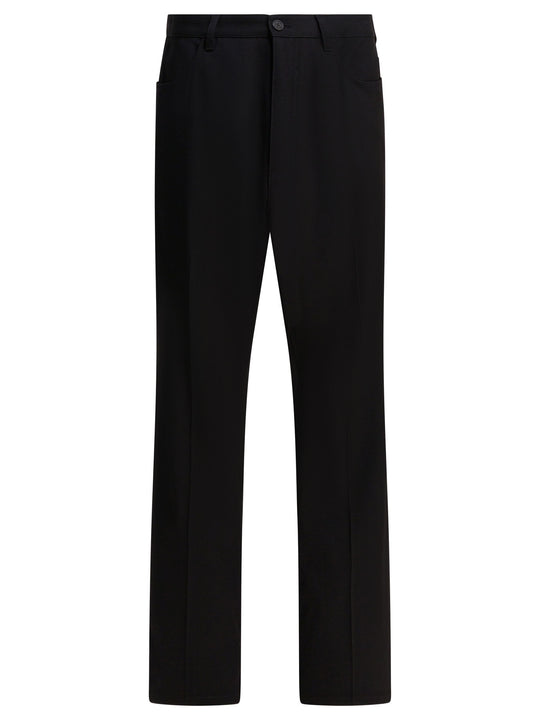 Wool Tailored Pants Trousers Black