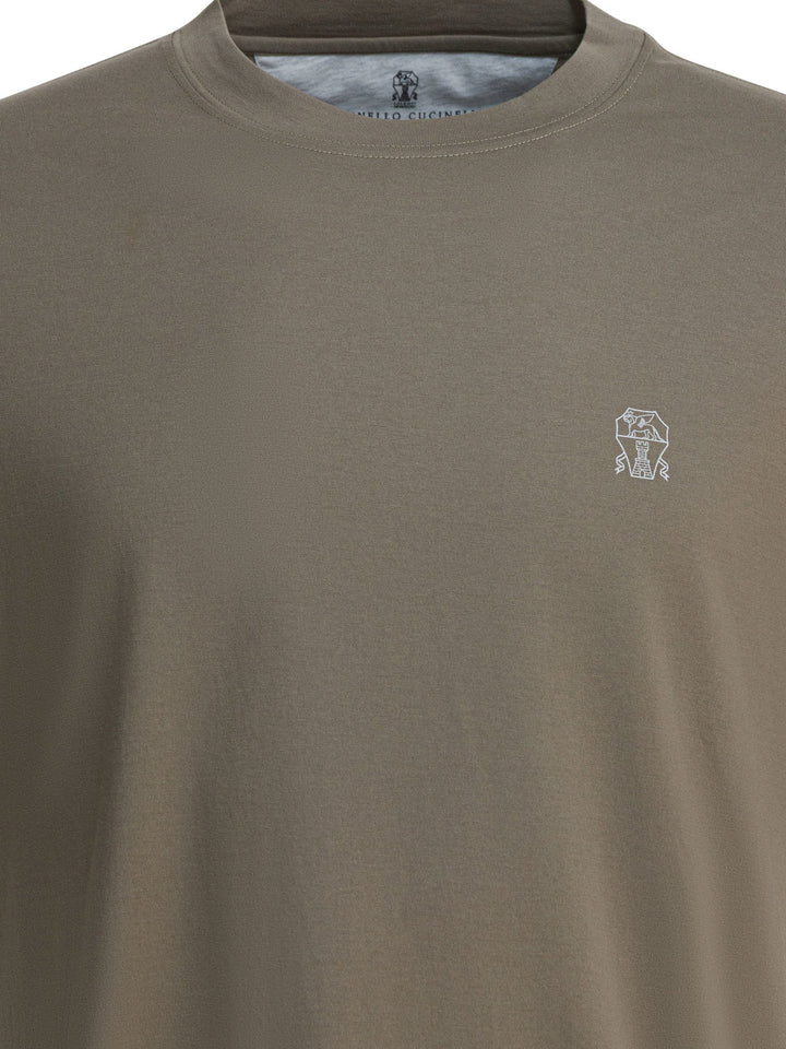 Brunello Cucinelli T-Shirt With Logo T-shirts - Green | fccb3274324a61155da6b7a553f114760871d92b