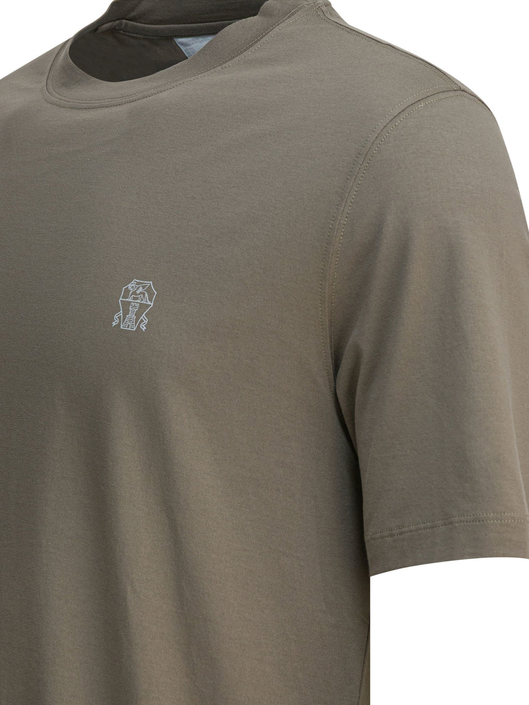 Brunello Cucinelli T-Shirt With Logo T-shirts - Green | 32329b9cb7933e281174dbfe4591aed06aba14af