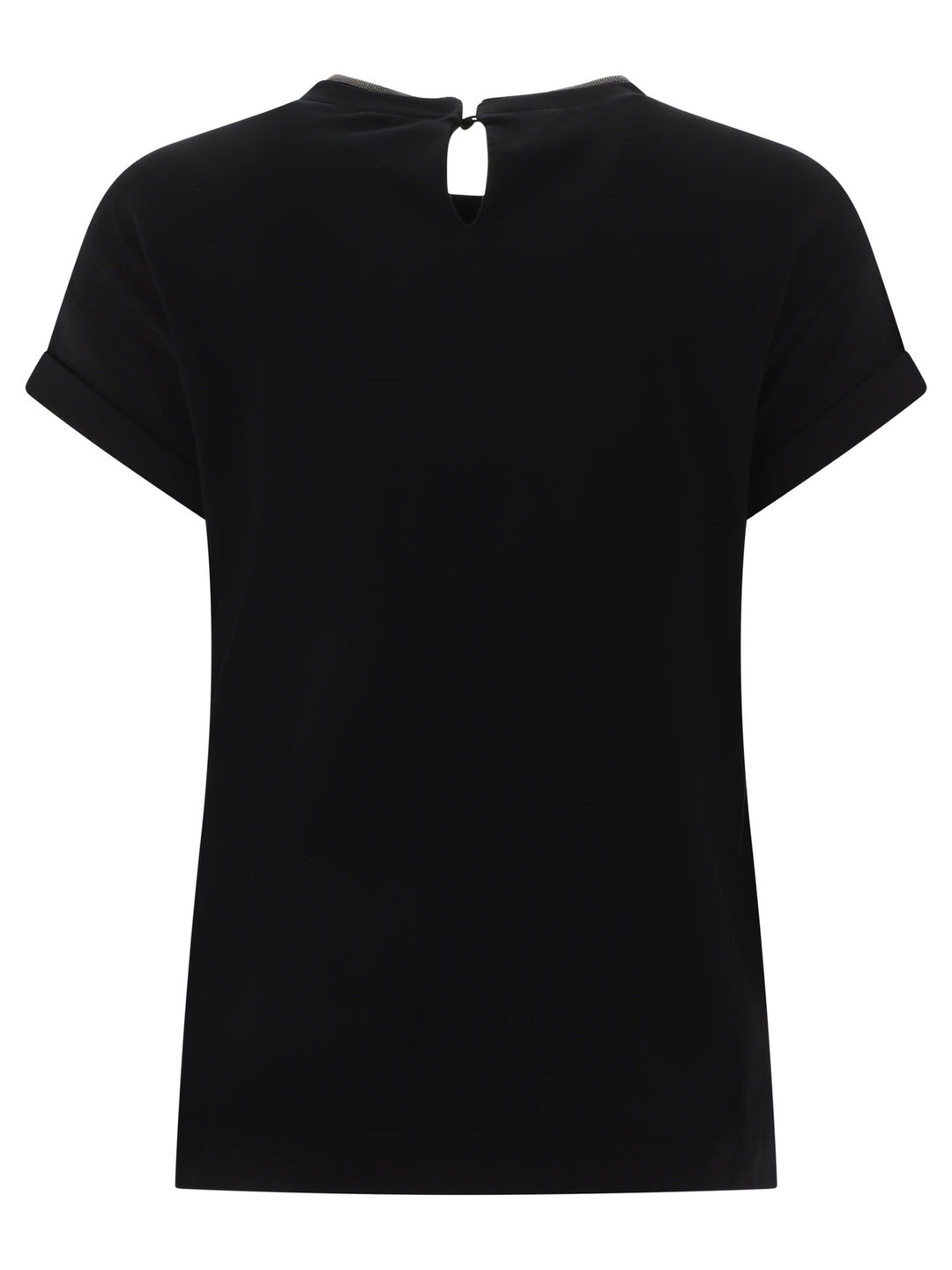 Brunello Cucinelli Cotton Jersey T-Shirt With Precious Faux Layering T-shirts - Black | c6bfed3d59cccba466bab493efd6e8ac0310349d
