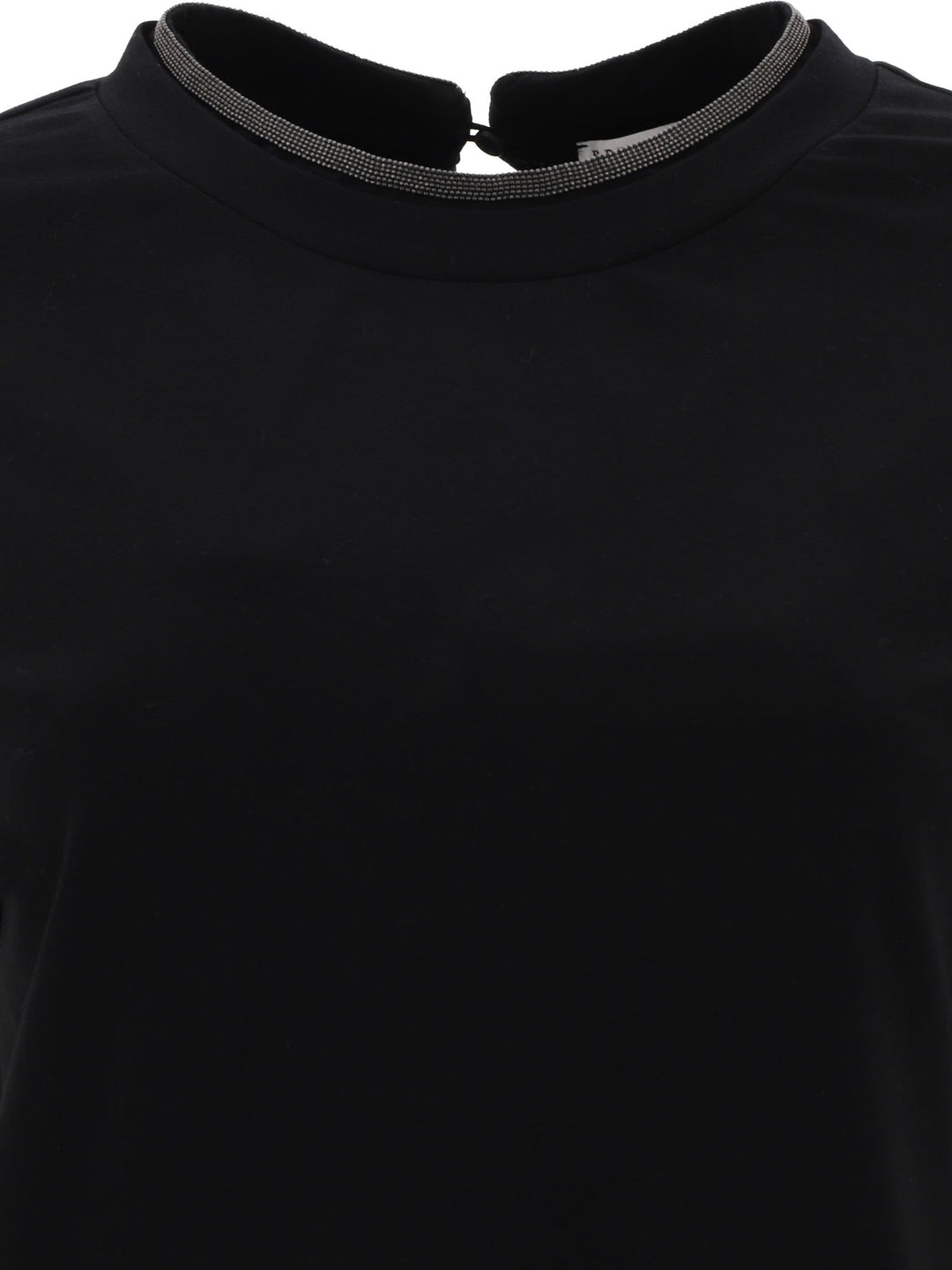 Brunello Cucinelli Cotton Jersey T-Shirt With Precious Faux Layering T-shirts - Black | e5a69d99c472154e3a793d52f5898a7d9520f7fc