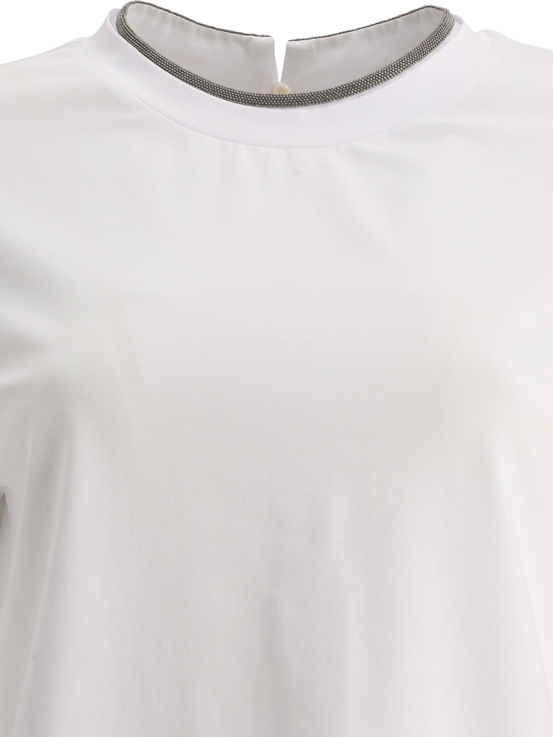 Brunello Cucinelli Cotton Jersey T-Shirt With Precious Faux Layering T-shirts - White | dc5a01e853d7df533dacb555ac691c2c34f92d46