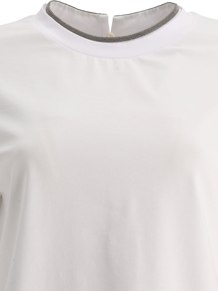 Brunello Cucinelli Cotton Jersey T-Shirt With Precious Faux Layering T-shirts - White | dc5a01e853d7df533dacb555ac691c2c34f92d46