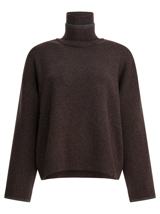 Cashmere Turtleneck Sweater Knitwear Brown