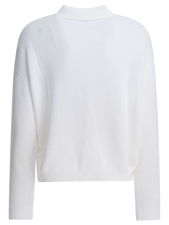 Brunello Cucinelli Cotton Polo Sweater Knitwear - White | b7abbefcb3cd5c8e27aef54127e380d0887a8512