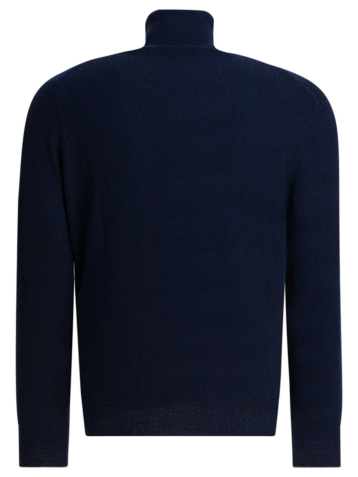 Brunello Cucinelli Cashmere Turtleneck Knitwear - Blue | 37602bfb02bd9563c93a3ec6abf4c132b71af687