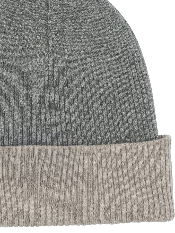 Brunello Cucinelli Reversible Cashmere Beanie Hats - Grey | 35f9e2f4d9a31cfb2a0a35ef91b405a2555c5128