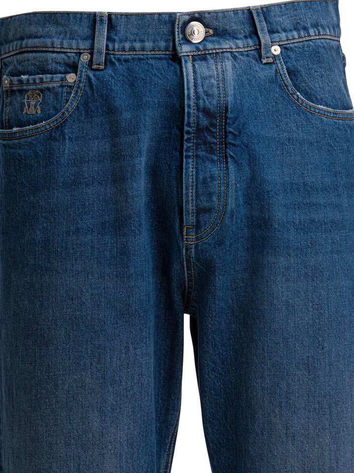 Brunello Cucinelli Five-Pocket Jeans - Blue | 36e31fc5df7b18a4ceb2e98fe921125603675544