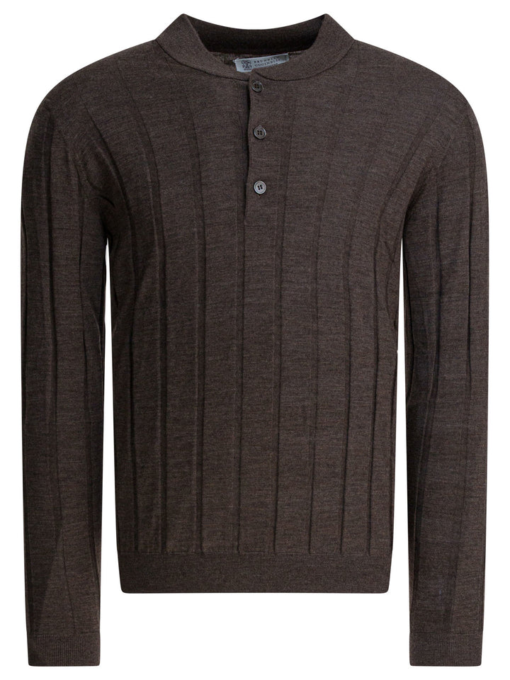 Brunello Cucinelli Wool And Cashmere Crewneck Sweater Knitwear - Brown | 99627a8a7396ad354a0b55cd852d7d865f731e36