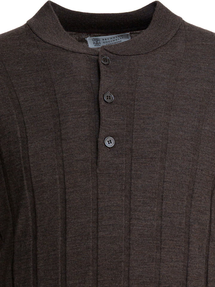 Brunello Cucinelli Wool And Cashmere Crewneck Sweater Knitwear - Brown | 9ff2cfcdf7ac95616dba5b282e10c378507c855b