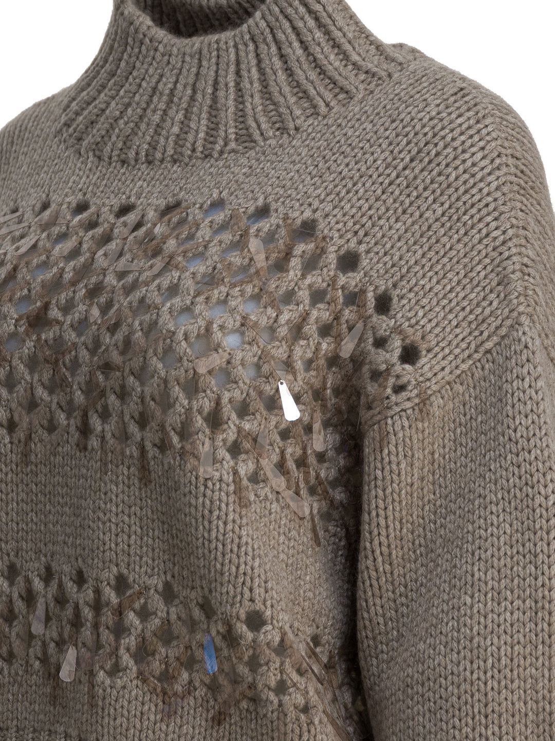 Brunello Cucinelli Embellished Cashmere Crewneck Sweater Knitwear - Brown | d51e380a864746d5374d526122a4ee4a10c94368