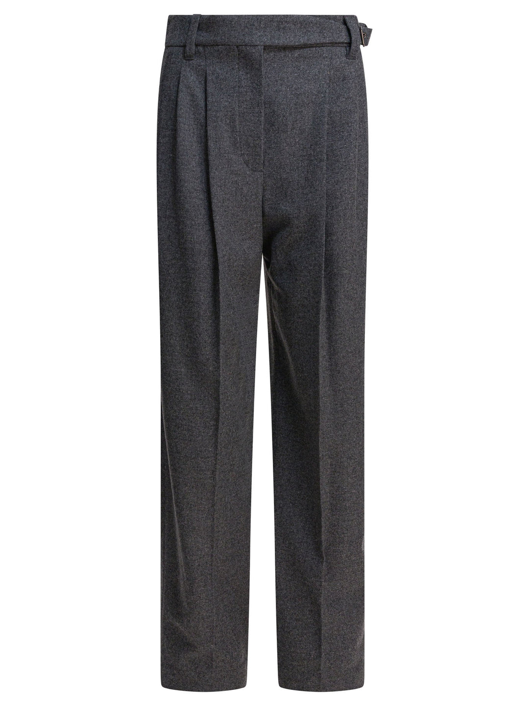 Brunello Cucinelli Wool Pants With Belt Trousers - Grey | 6cb9b312e28f80b569c716ccc7a38c1af2c09e40