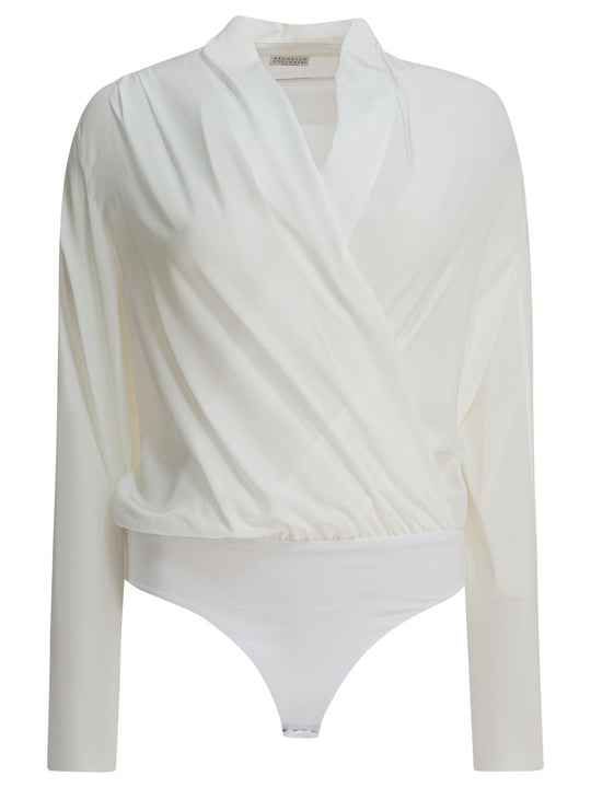 Silk Body Shirt Tops White