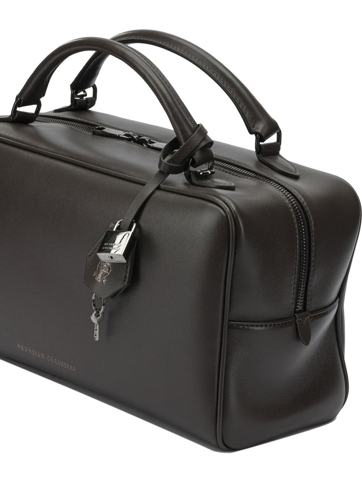 Brunello Cucinelli Boston Explorer Handbags - Brown | 0991eb0b31da643573702e6798220a35c4faced7