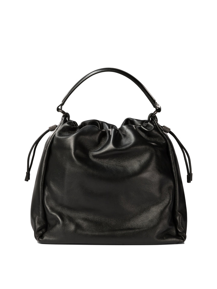 Brunello Cucinelli Bucket Mellow Handbags - Black | e015a1845c8ba20dfe4f72c04aa6cf807b508777