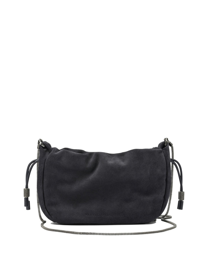 Brunello Cucinelli Bucket Mellow Crossbody Bags - Blue | 19796522cd0120873393fac5478455da44ac344a