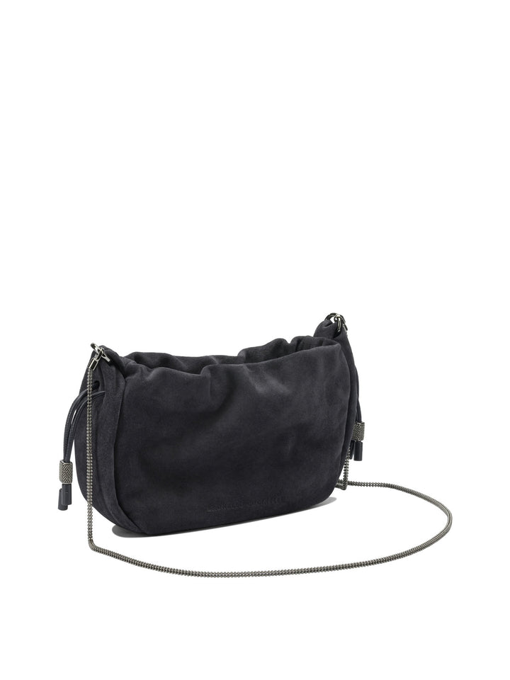 Brunello Cucinelli Bucket Mellow Crossbody Bags - Blue | 0305bb37091c0ec042dbc7bcaf6e2a98fed3c312