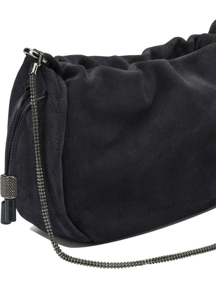 Brunello Cucinelli Bucket Mellow Crossbody Bags - Blue | ec8df059e0b890e6a85dca137fb8ae26e89cc9cb