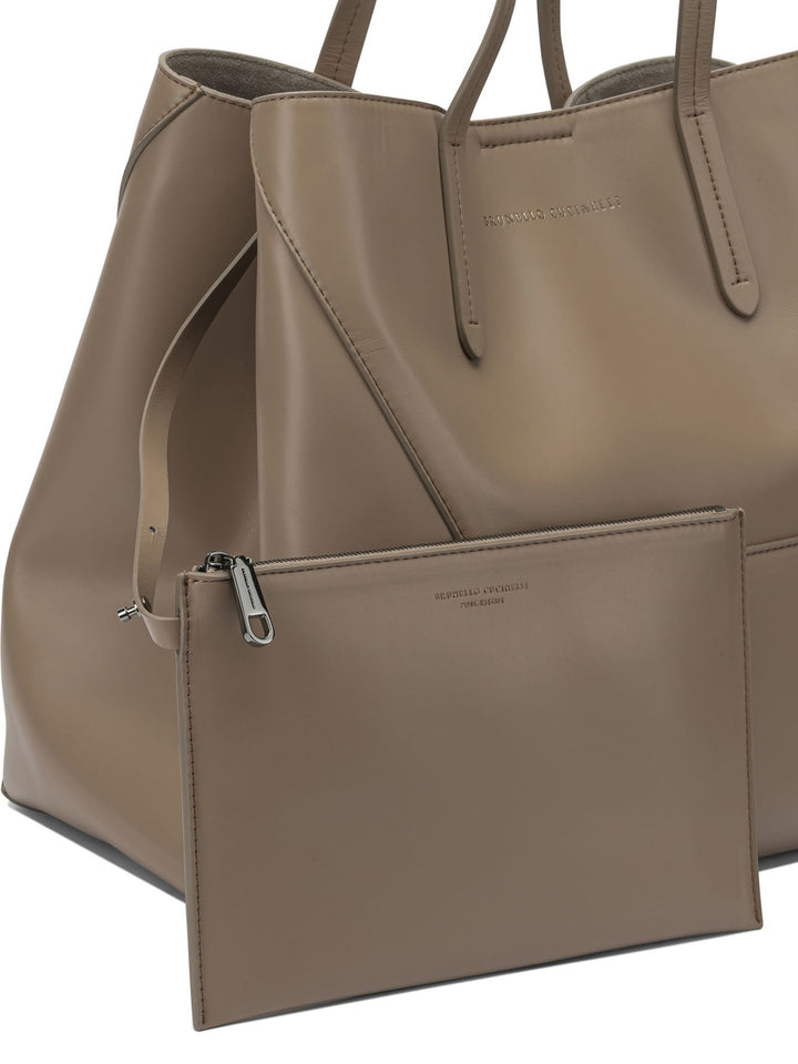 Brunello Cucinelli Bc Duo" Shoulder Bag Shoulder Bags - Brown | edc18fa7e99f0a94ed8d9ed487ec87d9095c2ede