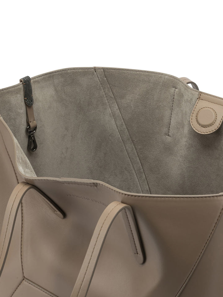 Brunello Cucinelli Bc Duo" Shoulder Bag Shoulder Bags - Brown | 46afc04ccfdfb626713936025dea0b2c315449f0