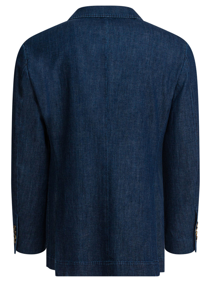 Brunello Cucinelli Double-Breasted Blazer Jackets and Coats - Blue | 7f390b2329d0da5890346eb64beba9b2963cba2b