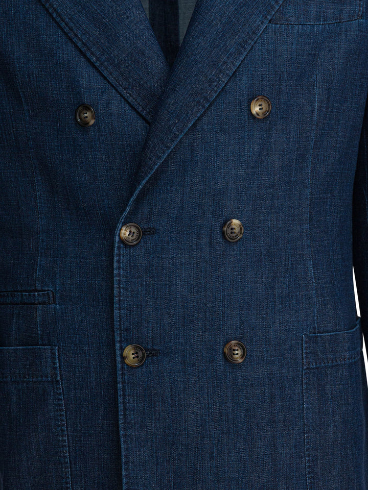 Brunello Cucinelli Double-Breasted Blazer Jackets and Coats - Blue | d58506b35f774e5e5ee697192e90a44f20cf32b7