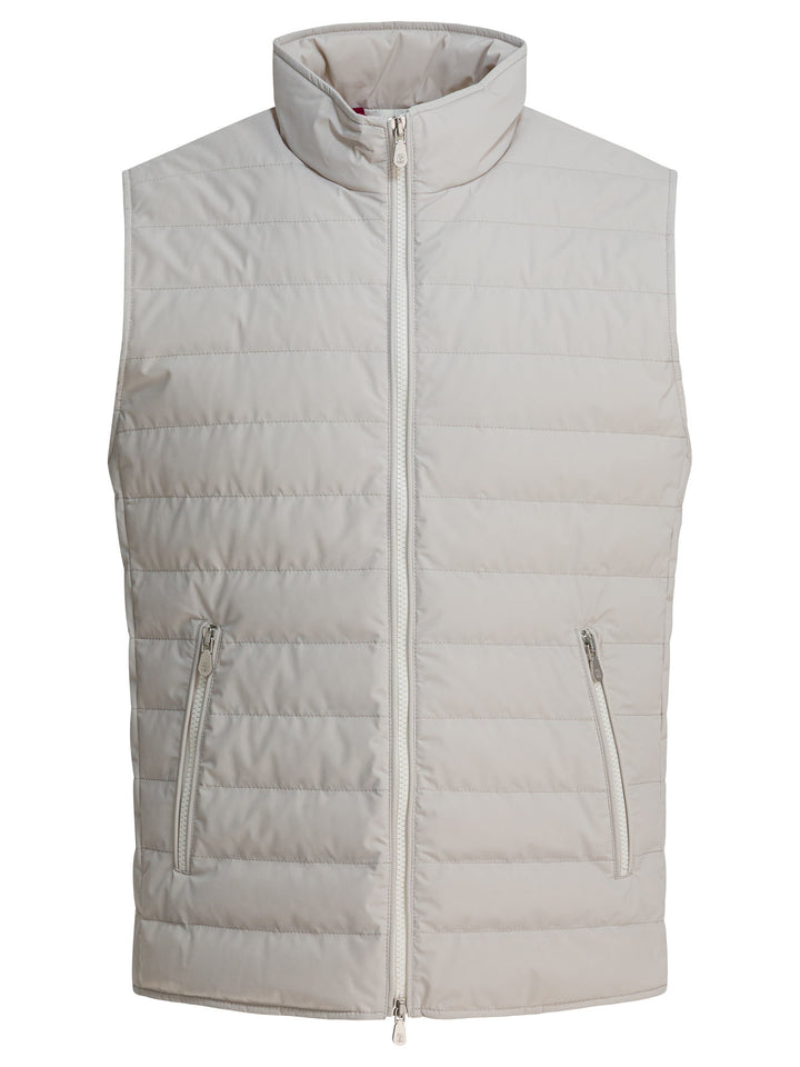 Brunello Cucinelli Sleeveless Taffeta Jacket Jackets and Coats - Beige | afe7305ef9a2adb1b72812dcd5729c1ea218abdd