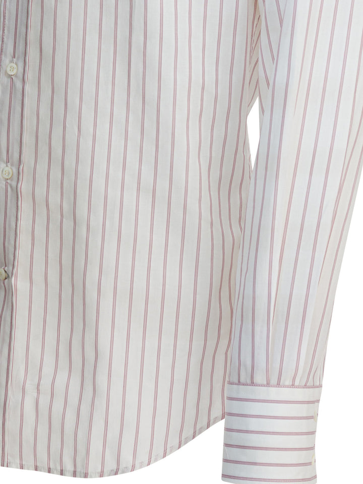 Brunello Cucinelli Cotton Striped Shirt Shirts - White | c1b0c355dbf3d784a2bf73603abe1982038bc033