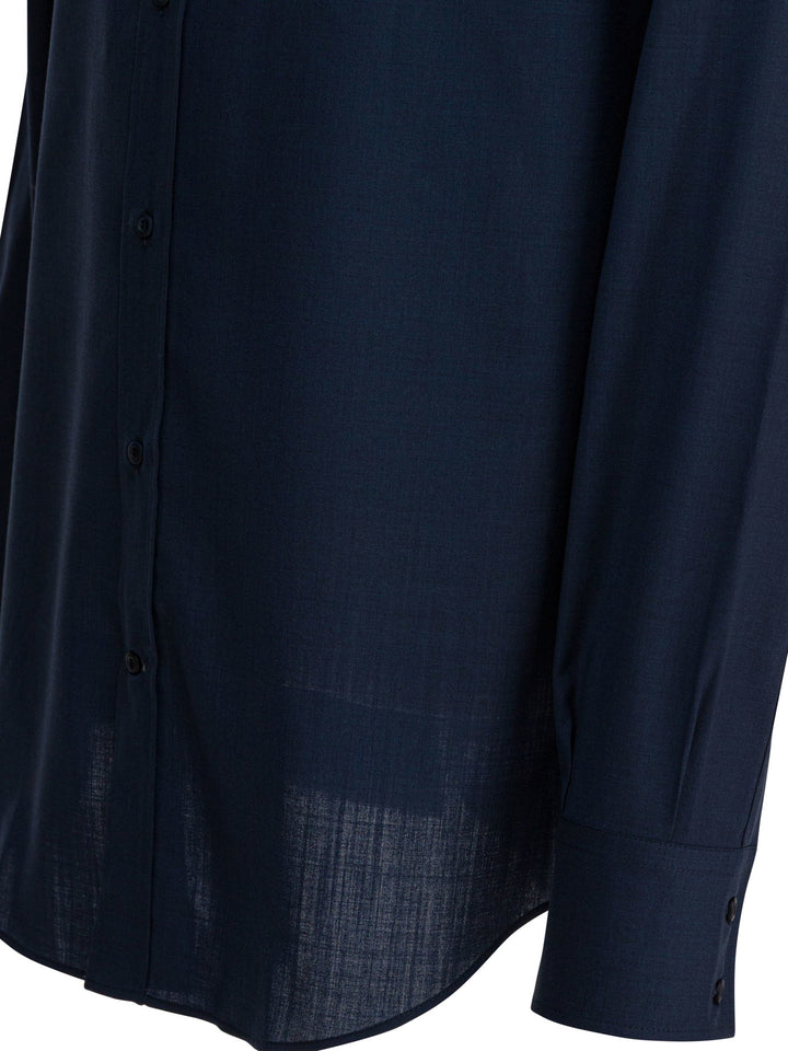 Brunello Cucinelli Virgin Wool Shirt Shirts - Blue | a1892319e94ee4edfa24493a159885a9b675786d