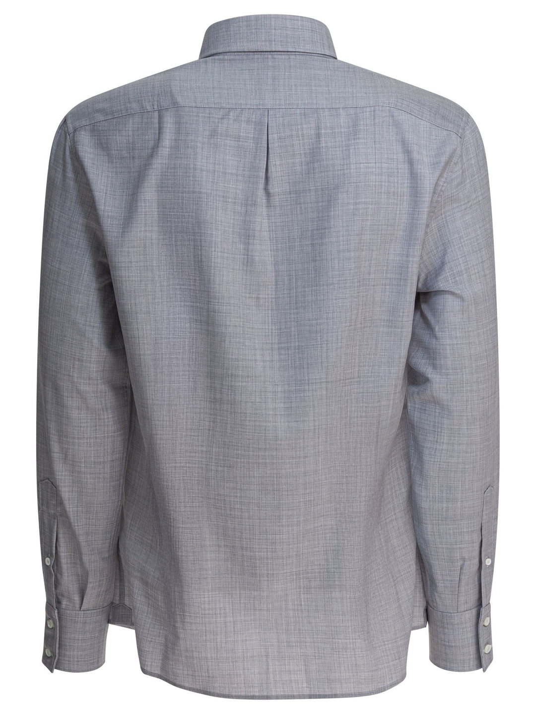 Brunello Cucinelli Virgin Wool Shirt Shirts - Grey | ca317a45a7e1c326b0eda7d14b79de6c96e3f2c6