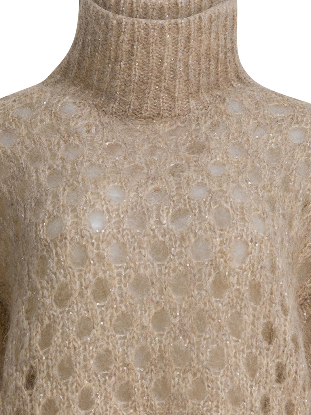 Brunello Cucinelli Dazzling Net Knitwear - Beige | c465f0232001c66b1058261c77ce14fa9acf7c66