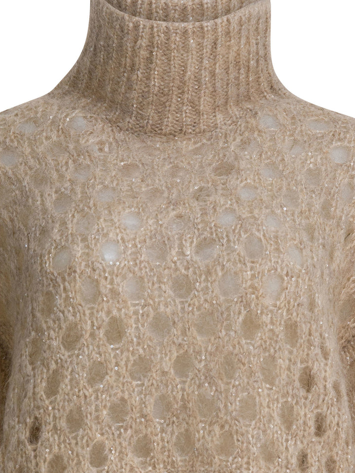 Brunello Cucinelli Dazzling Net Knitwear - Beige | c465f0232001c66b1058261c77ce14fa9acf7c66