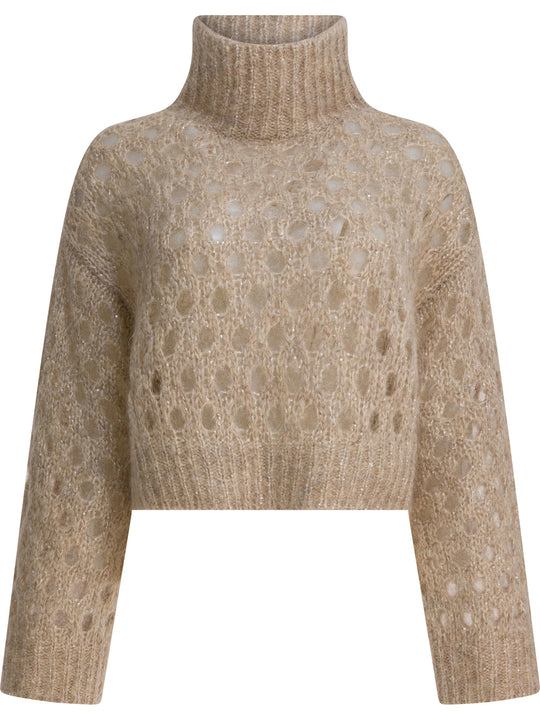 Dazzling Net Knitwear Beige