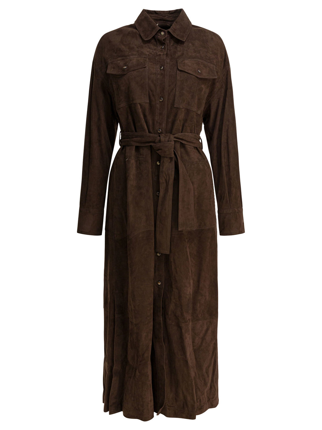 Brunello Cucinelli Chemisier Coat With Necklace Jackets and Coats - Brown | b7fdac316d6c586a765d55d00470d1b6088c8571