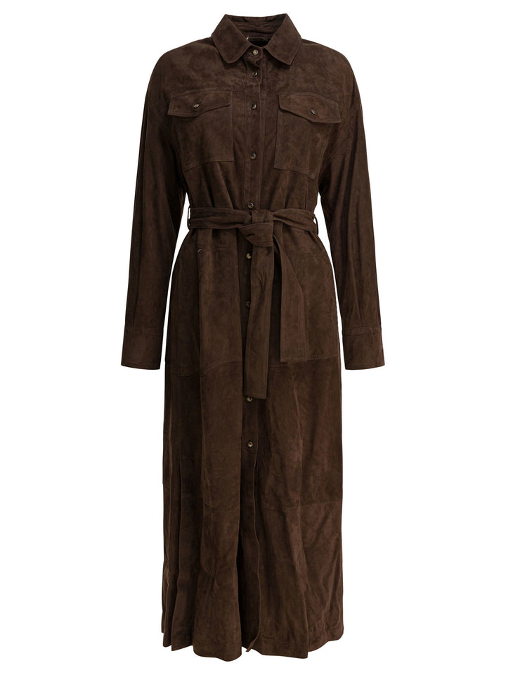 Brunello Cucinelli Chemisier Coat With Necklace Jackets and Coats - Brown | b7fdac316d6c586a765d55d00470d1b6088c8571